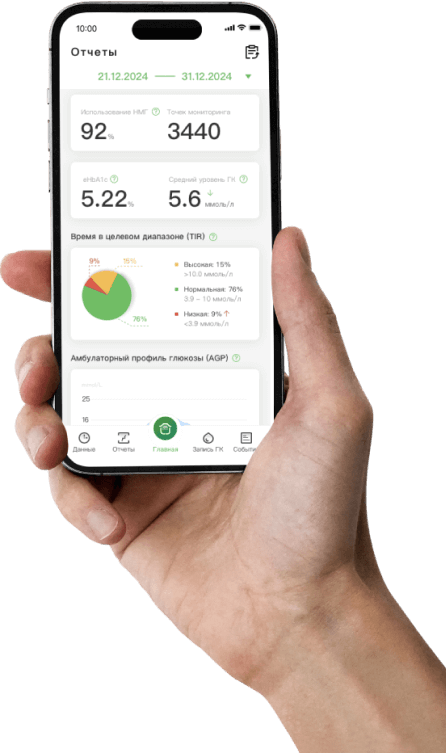 Отслеживайте уровень глюкозы в мобильном приложении AiDEX (Lumiflex)